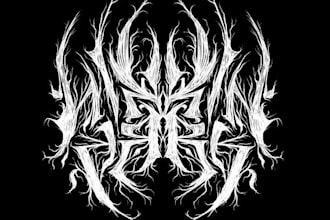 draw a modern extreme metal band logo design