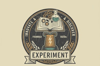 design a unique vintage experiment logo for your brand