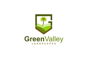 design excellent green valley landscaping brand logo