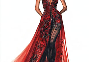draw a fashion illustration or sketch of a figure in clothes
