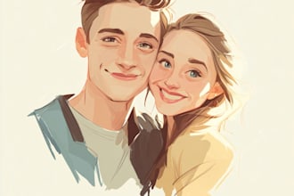 paint custom couple portrait