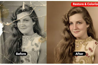 restore old images, repair scratches and provide high quality photo restoration