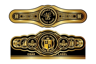 do modern cigar logo, bands, label, and cigar box design
