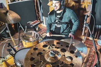 record warm hip hop lofi and electronic live drums