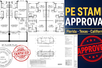 draw stamp architectural plan structural engineer for ca arizona texas virginia