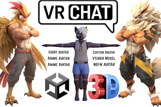 do custom 3d furry vtuber model vrchat avatar furry avatar nsfw vrchat vrmavatar