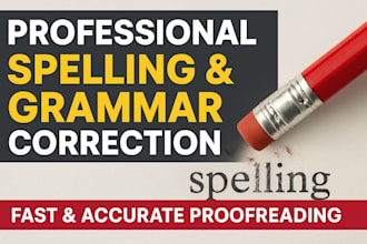 professionally correct spelling, grammar and fix punctuation errors