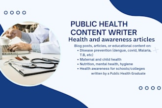 write engaging public health articles and awareness content