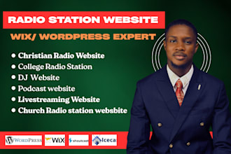 professional radio station website, college radio with live streaming player