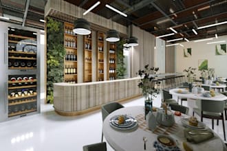 upscale 3d bistro restaurant,chophouse,pizzeria design,beverage shop,cafe render