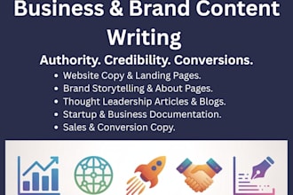 write business content for websites, startups, and brand authority