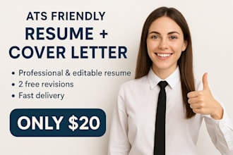 write a professional ats friendly resume and cover letter that get you hired