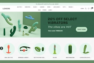 design adult shopify store, lingerie toy store, shopify store, toy store