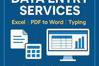 do accurate data entry, typing work, and PDF to excel conversion