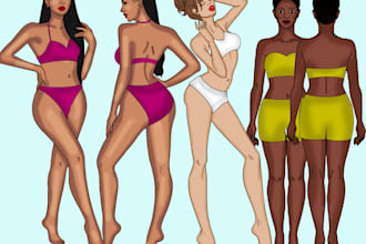 create custom fashion croquis templates and model poses for designers