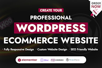 create a responsive wordpress ecommerce we bsite or woocommerce online store
