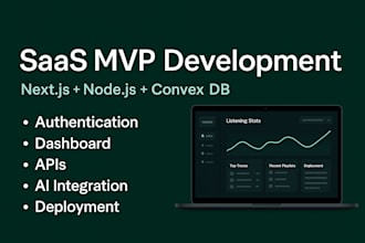 build your saas mvp with next js,node js and convex db