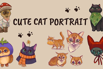 draw a cute custom pet portrait