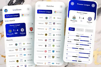 develop ai league app, sportsbet app, sport streaming app, boxer app, tennis app