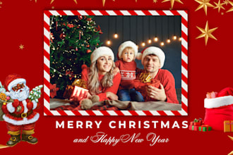 design custom greeting card, christmas and holiday greeting card or letter