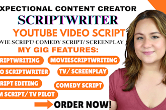 write movie script, comedy script, screenplay, short film script writing