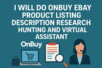 do onbuy ebay product listing description research hunting virtual assistant