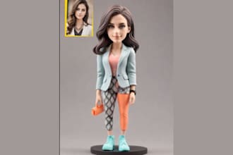 create bobblehead cartoon caricature funko pop 3d printing articulated figure