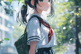 anime character, fanart, and original character