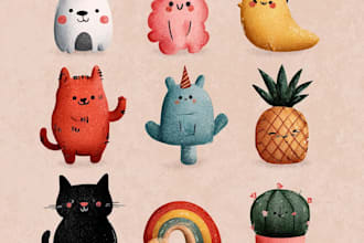 draw cute doodles illustrations for you