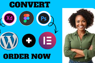 figma to wordpress, PSD to wordpress, xd to wordpress website designs elementor