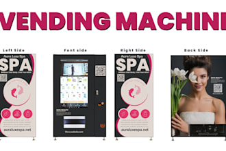 create professional vending machine, refrigerator wrap design, kiosks