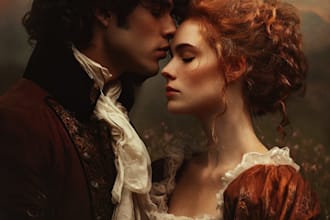 design an illustrated romance book cover or ebook cover