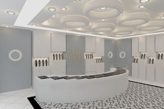 design 3d jewelry store, boutique interior,retail space,wristwatch shop,showroom