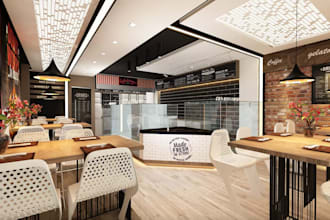 furniture materials align,cgi interior,3d restaurant design,aesthetic render,bar