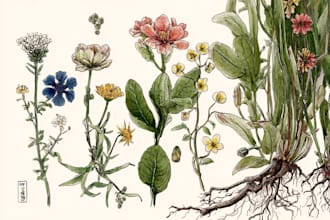 draw botanical illustration art for you