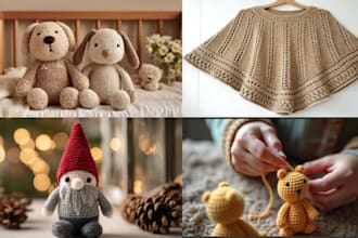 do etsy ready amigurumi crochet pattern, step by step PDF with photos