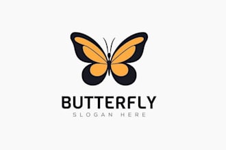 design a professional butterfly logo without any copyright