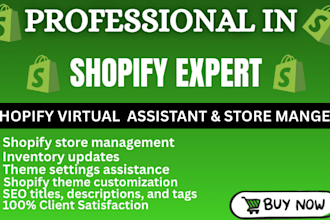 take charge of your shopify store as your virtual assistant
