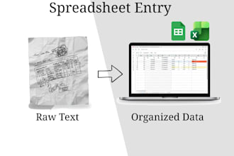 accurate PDF and image to excel or google sheets data entry conversion