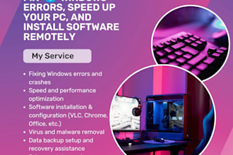fix windows errors update drivers remove viruses and speed up your PC remotely