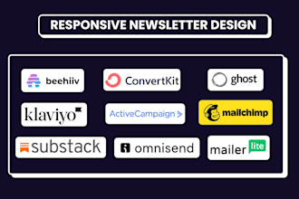 design mailerlite newsletter, html newsletter, mailchimp or klaviyo newsletter