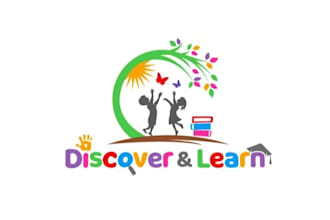 design creative and colorful playful daycare, kindergarten or kids academy logo