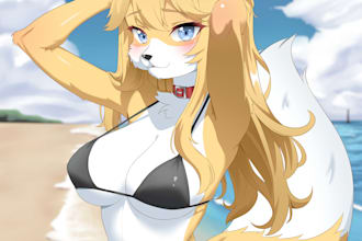 draw a furry chara in anime style