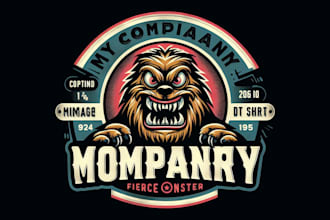 design vintage fierce monster mascot logo t shirt design