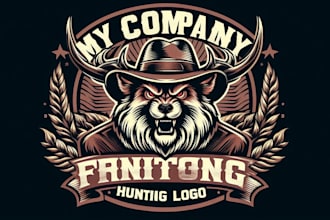 design vintage fierce hunting mascot logo t shirt design