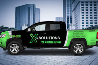design professional pickup truck wrap, van wrap design