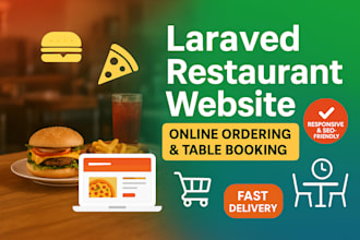 build food ordering restaurant website in laravel
