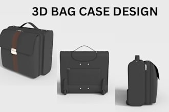 design realistic 3d model for bag case, handbag, 3d duffel bag 3d cgi rendering