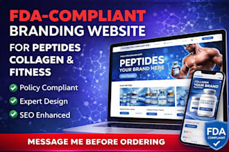 create fda compliant branding website for peptides, collagen and fitness