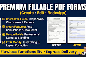 professionally create or redesign interactive editable fillable PDF forms